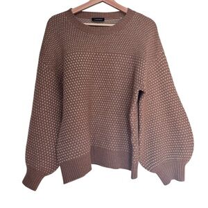 Summersalt The Luxe Mix Stitch Sweater Cashmere Wool Blend Fawn Dune Brown Sz M